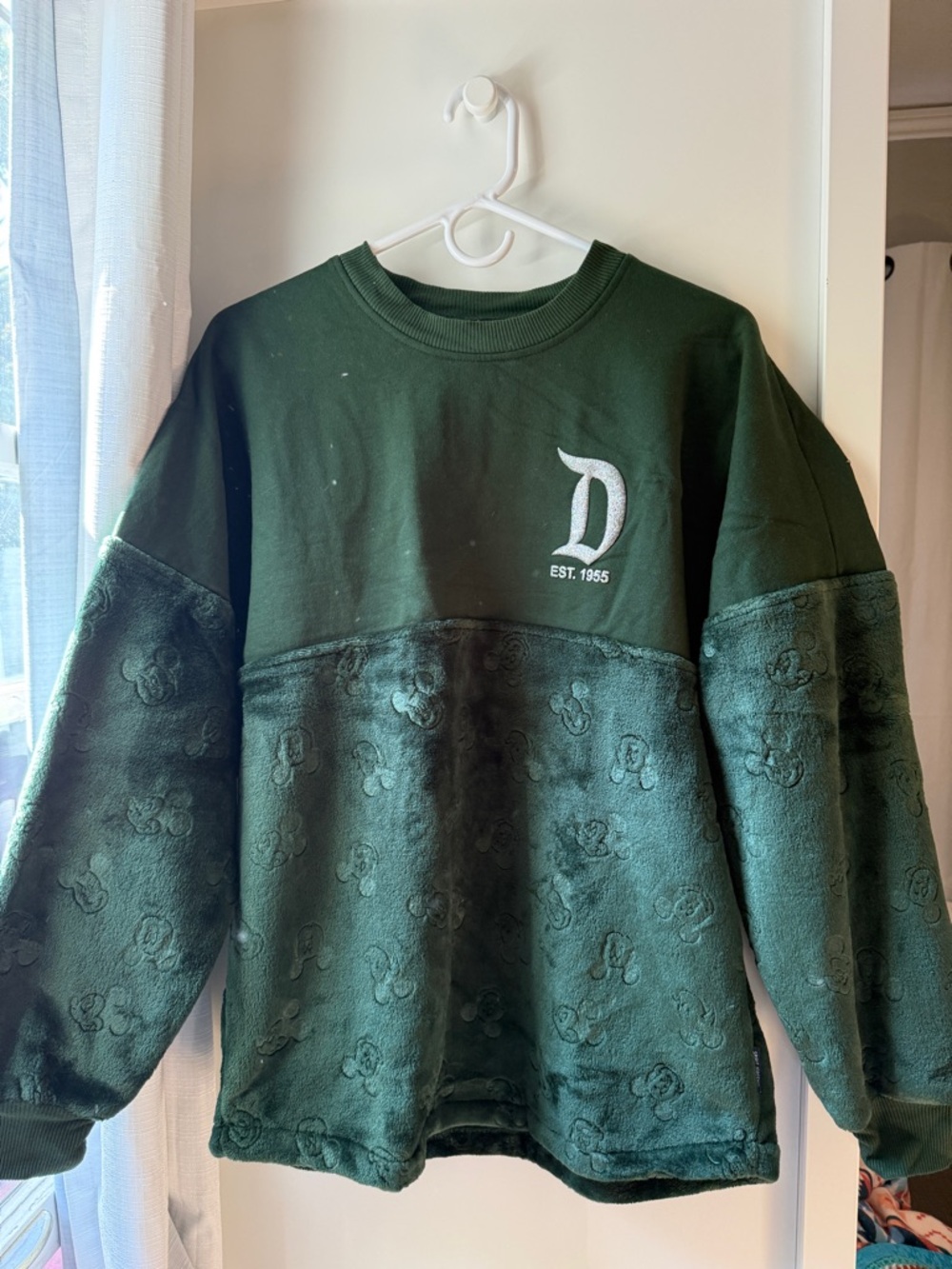 Disney Emerald Green Pullover with Silver 'D' & Disneyland Logo